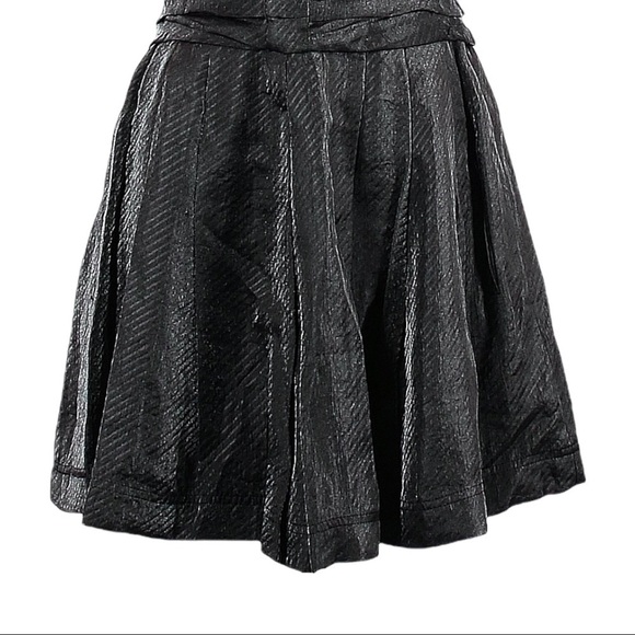 BCBGeneration Slate Gray Shiny Strapless Prom Pleated Cocktail Mini Dress Size 6 - Picture 6 of 10